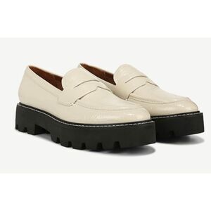 Franco Sarto Balin ivory patent leather lug sole loafers 6.5